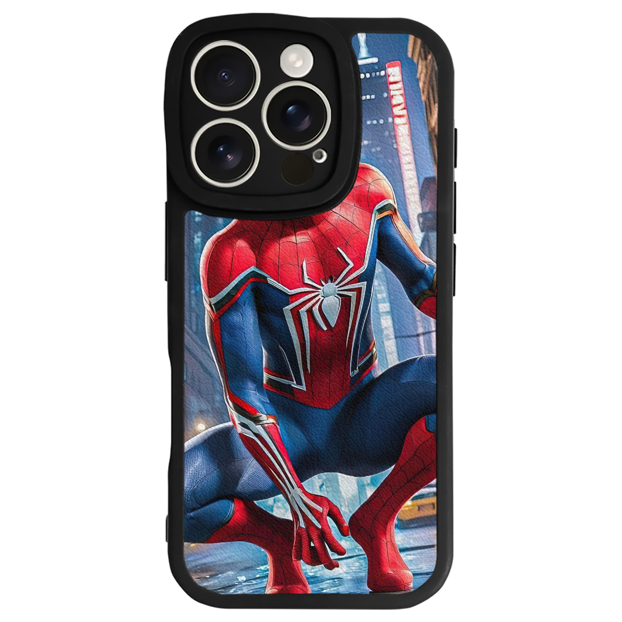 Spider Man スパイダーマン 【iPhone 16シリーズ対応】シリコンスマホケース（レザー調） 材質：シリコン